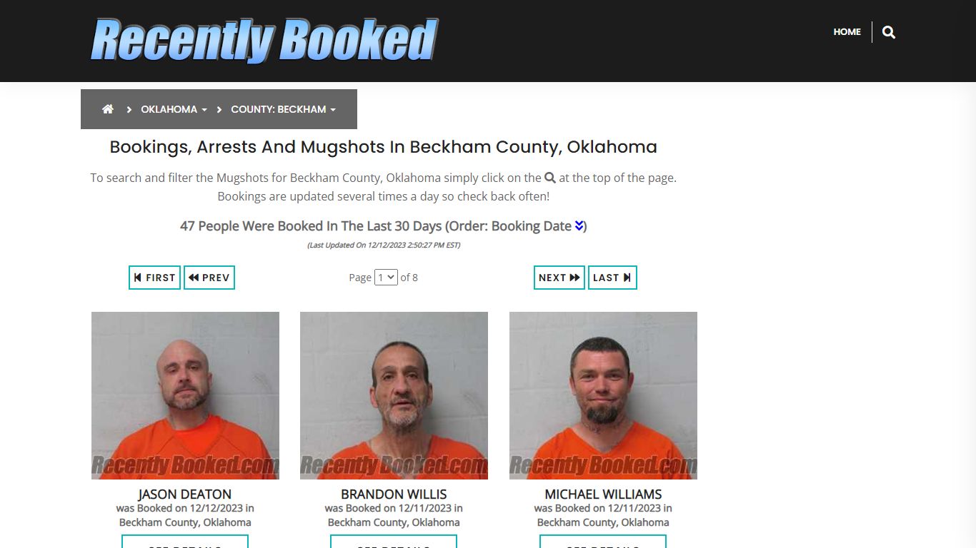 Bookings, Arrests and Mugshots in Beckham County, Oklahoma